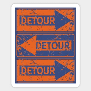 Vintage Distressed DETOUR Sign Graphic Magnet